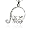 Kitty Crystal Cat Pendant Necklace Fashion Jewelry