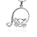 Kitty Crystal Cat Pendant Necklace Fashion Jewelry