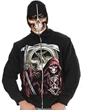 Adult Mens Grim Reaper Black Hoodie Sweatshirt