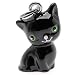 3-D Hand Painted Resin Black Cat With Green Eyes Charm, Qty 1