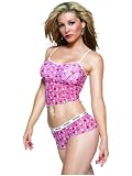 Dot Mesh Cami W/shorts Pink Lg