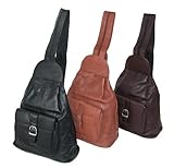 Leather Sling Backpack (Antique Brown)