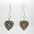 Pretty Little Stamped Heart Dangle Earrings, #9489
