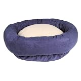 JLA Faux Suede/Sherpa Round Cuddle-Up, Blue (27" x 27" footprint)
