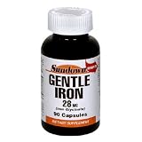 Sundown Gentle Iron (Iron Glycinate), 28 mg, 90 Capsules (Pack of 4)