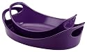 Rachael Ray Stoneware 1-Quart and 1-1/2-Quart Oval Bubble & Brown Baker Set, Purple