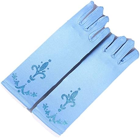 Oisk Baby Girls Accessories Snowflake Blue Snow Queen Princess Party Gloves Set Dress (blue)