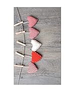 Huella deco Alfombra de Vinilo (Gris/Rosa)