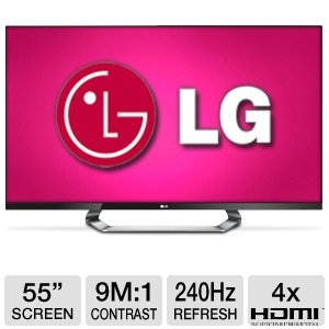 LG Cinema Screen 55LM7600 55-Inch Cinema 3D 1080p 240 Hz LED-LCD HDTV with Smart TV and Six Pairs of 3D Glasses