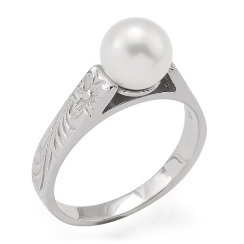 Akoya Pearl Ring in 14K White Gold
