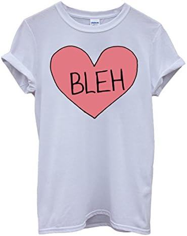 Bleh Broken Pink Heart Whatever Cool Funny Men Women Unisex Top T Shirt-S
