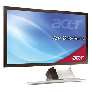 Acer S243HLbmii 61 cm (61 cm (24 Zoll)) widescreen TFT Monitor (LED, HDMI,VGA, Kontrastverhältnis 8,000,000:1, Reaktionszeit 2ms) schwarz
