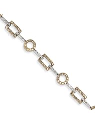 14k White Gold White & Champagne Diamond Bracelet, Best Quality Free Gift Box Satisfaction Guaranteed