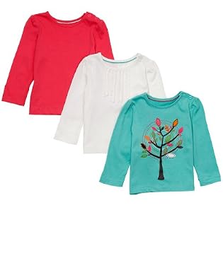 Long Sleeve T-shirt with Tree Graphic - 3pk