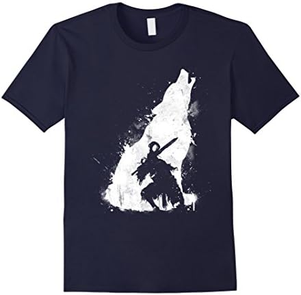 Men's Knight and Wolf T-Shirt XL Navy