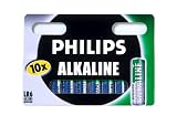 Philips B/LR6/10PK AA Alkaline Batteries 10 Pack - Ideal for Personal CD Players, Cameras, Remote Controls, Toys etc