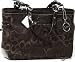 Authentic Coach Optic Signature Pleated East West Gallery Tote Handbag 13762 Brown