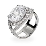 Eve's Addiction Katherine's Dazzling Oval Cut Pave CZ Right Hand Ring