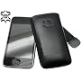 Original SunCase Leder Etui Tasche fuer Apple iPhone 3GS 16GB - 32GB 3G s - *Spezielle Anfertigung*  *Lasche mit Rueckzugfunktion*