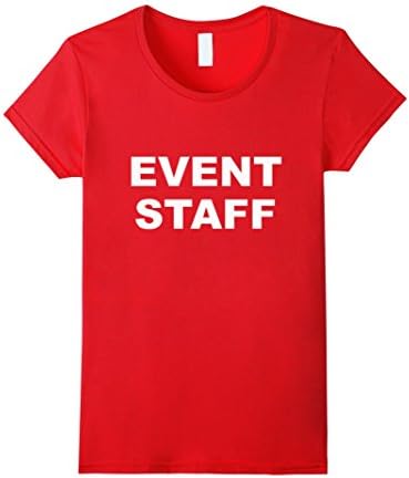 Event Staff T-Shirt | Two Sided Bold White Print for Events - Female XL - Red