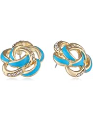 Anne Klein "In Full Bloom" Gold-Tone Floral Stud Earrings