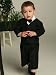 4 - Piece Black Ring Bearer Page Boy Eton Suit With Lined Eton Jacket, Below the Knee Shorts with At