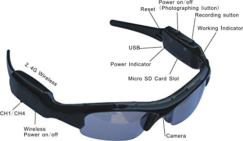 O'plaza ® Mini Dv DVR Sunglasses Spy Camera Digital Audio Video Recorder Camcorder