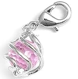 Charms Anhänger für Bettelarmband rosa Kugel