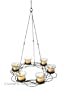 6 Clear Glass Votive Candle Holder Hanging Chandelier