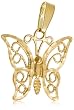 14k Yellow Gold Filigree Butterfly Charm