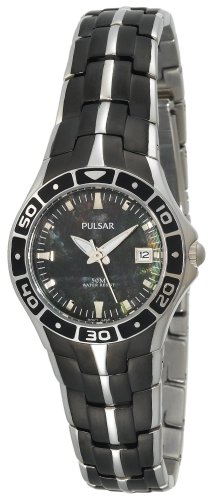 Pulsar Women's PXT683 Dress Sport Black Ion-Plated Finish Watch