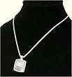J-Steel by Fyn Studios (TM) Stainless-Steel & White Mother of Pearl Pendant Necklace 843332001150