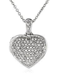 Sterling Silver Diamond Heart Pendant Necklace (1/4 cttw, I-J Color, I2-I3 Clarity), 18"