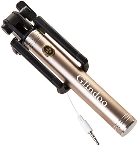 Selfie Stick,Glindoo Telescopic Monopod Mini Selfie Stick for iPhone Samsung and other iOS and Android Smartphone -Gold