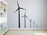 Windmills Renewable Energy Wall Decal for Home or Office 36" X 41"