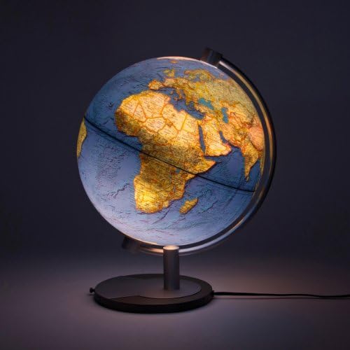Round World Imports SN892852 Athens 2 11 in. Illuminated Political Globe in Blue Ocean