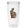 Rabbit (Brown) 16 oz Insulated Beverage Tumbler, Clear