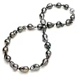 HinsonGayle Extreme Baroque Collection Premium Handpicked 10-11mm Peacock Black Baroque Cultured Pearl Necklace (14K White Gold)