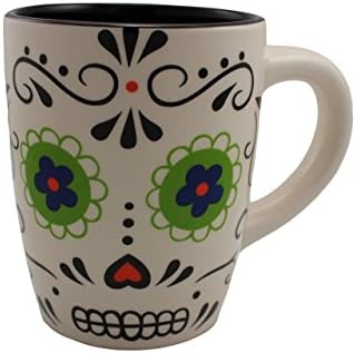 Day of Dead Sugar Skull 12 oz Mug Black Interior