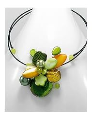 Cotton Waxed Thread Dyed Mother of Pearls Necklace