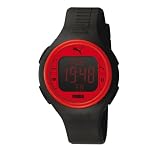 PUMA Men's PU910541002 Pulse Black and Red Heart Rate Monitor Watch
