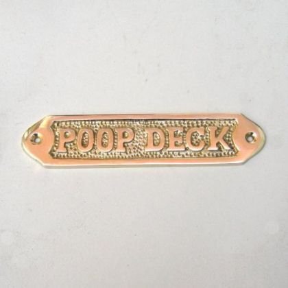 Brass Poop Deck Sign 6 - - Nautical Decorative Gift Solid Brass Home Nautical Decor - Executive Promotional Gift