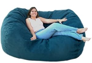 7-feet Xx-large Navy Cozy Sac Foof Bean Bag Chair Love Seat