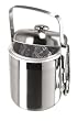 Oggi Galaxy Stainless Steel Satin Ice Bucket with White Insert and Tongs