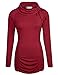 Ninedaily Women Tops Knot Cowl Neck Ruched Front Long Sleeve Tunic Shirt
