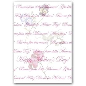 Happy Mother's Day with Sweet Pea, Pansy & Cupid's Dart - 5" x 7" Vellum Overlay Mother's Day Greeting Card