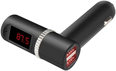 Superclub® In-Car Bluetooth Car Kit Car Charger FM Transmitter MP3 Player with Dual USB Output Hand Free Call LED Display Build-in Mic for iPhone 6/6s Plus, Galaxy S6,Samsung Most Smartphone