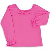 Chez Ami by Patsy Aiken Designs Girls Knit Raglan Sleeve Ruffle Top Peony Pink
