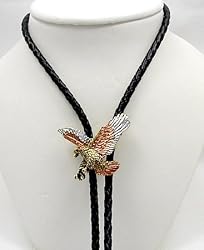 Tricolor Eagle (Small) Pewter Bolo Tie