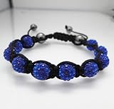 Shamballa Bracelet Disco 10mm Crystal Ball Bracelet Blue Hot